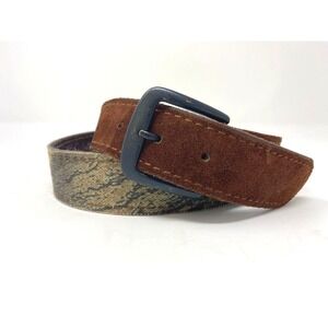Vtg Cowhide Leather Camouflage Mens Belt Size 36 AA&E Leathercraft Country‎